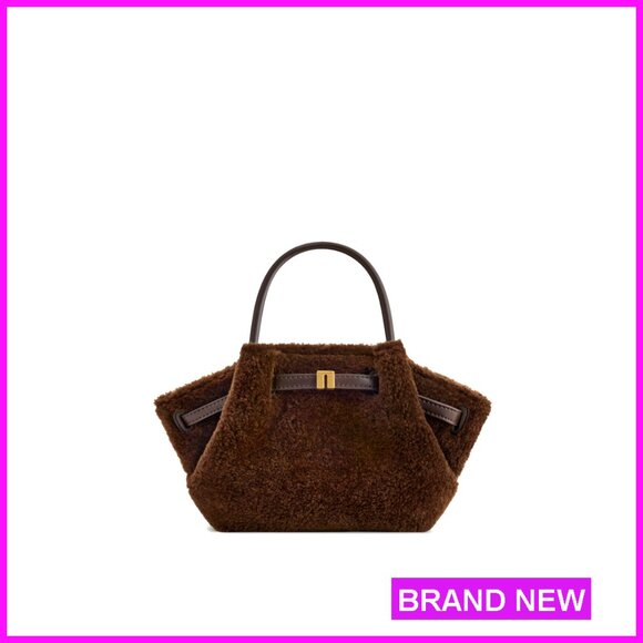 Faux Fur Mini Tote Bag with Adjustable Strap for Crossbody or Hand Carry